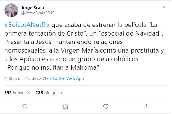 Las protestas en contra de Netflix por “La primera tentación de Cristo”