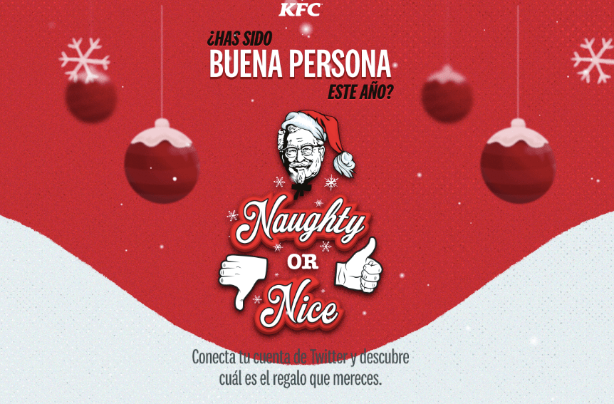 KFC twitter naughty or nice app