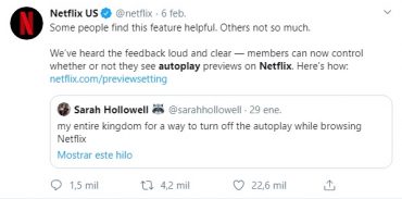 Ya puedes deshabilitar la reproducción automática de trailers en Netflix 