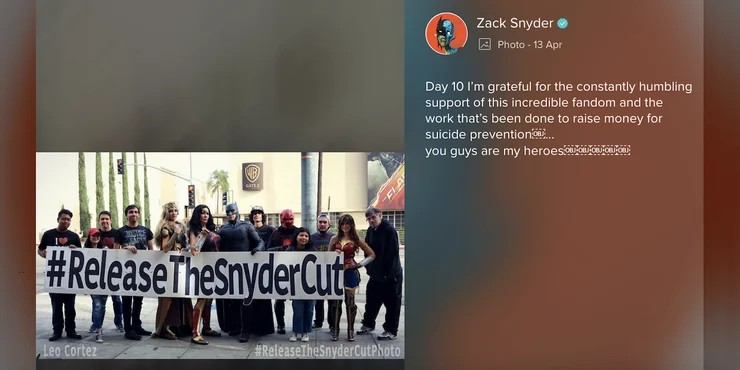 Zack Snyder mensaje fans