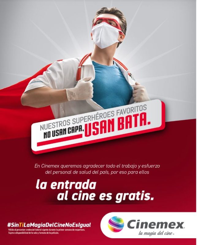 cine gratis personal salud