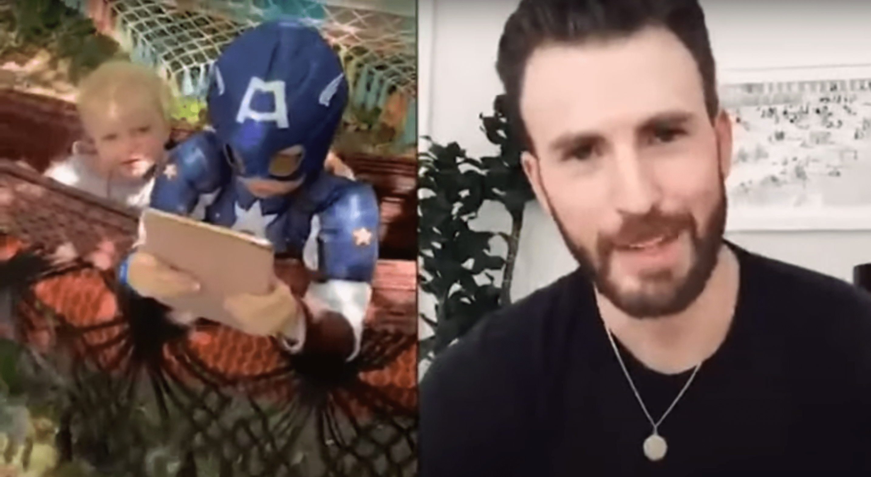 "Denle a este hombre un escudo": Chris Evans le manda un mensaje al niño que salvó a su hermanita