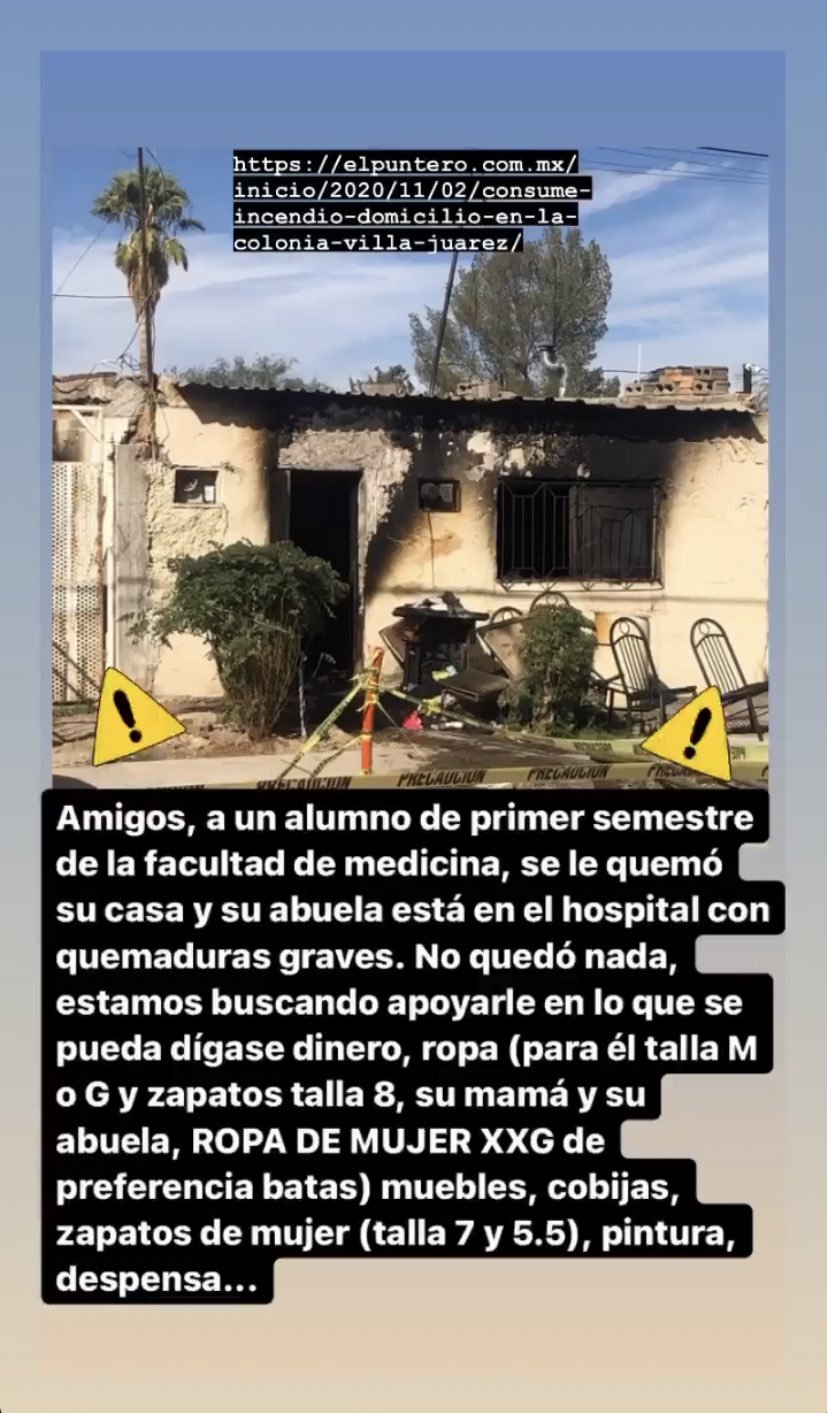 Aw: Organizan colecta para ayudar a estudiante y su familia que perdieron todo en un incendio