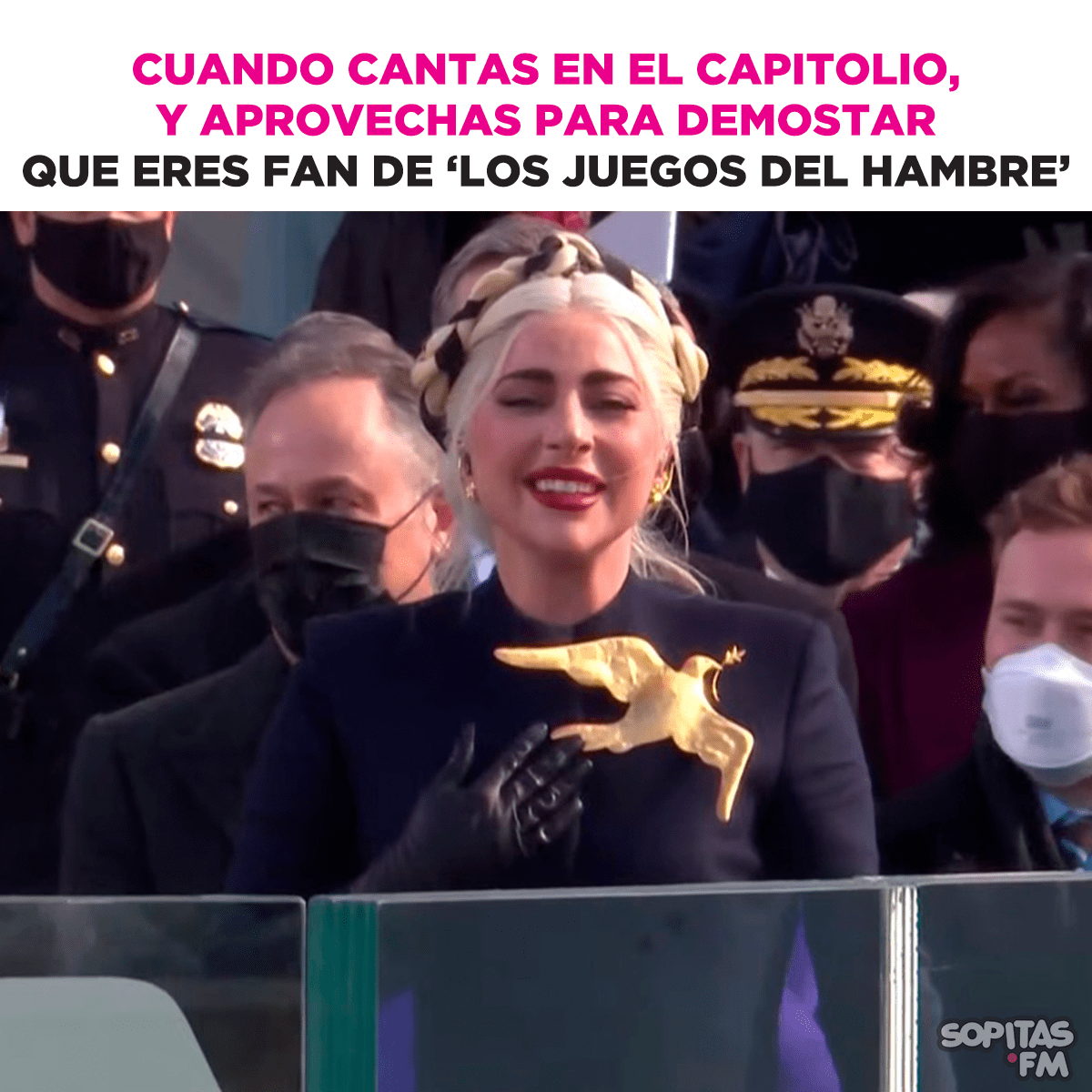 Y a todo esto ¿Por qué Lady Gaga usó ese broche de paloma en la investidura de Joe Biden?