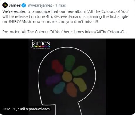 ‘James’ anuncia su regreso con el álbum ‘All the Colours of You’