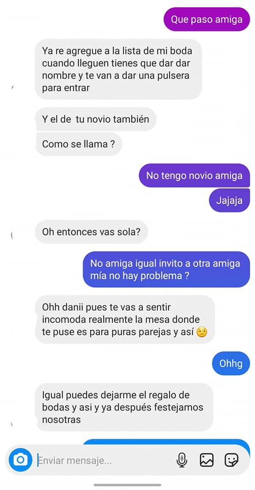 Se agarraron del chongo: La historia de la mujer que "des invitaron" de una boda por no tener pareja