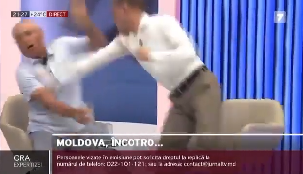 ¡Hay tiro! Políticos se agarran a golpes en televisión y uno queda noqueado