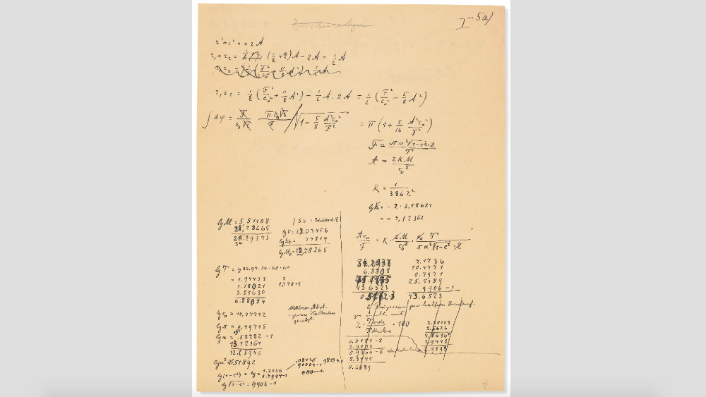 Einstein manuscrito subasta teoría relatividad