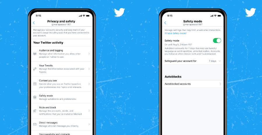 Twitter herramienta modo seguro para el acoso 