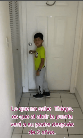 La conmovedora reacción de un niño al volver a ver a su papá luego de 2 años