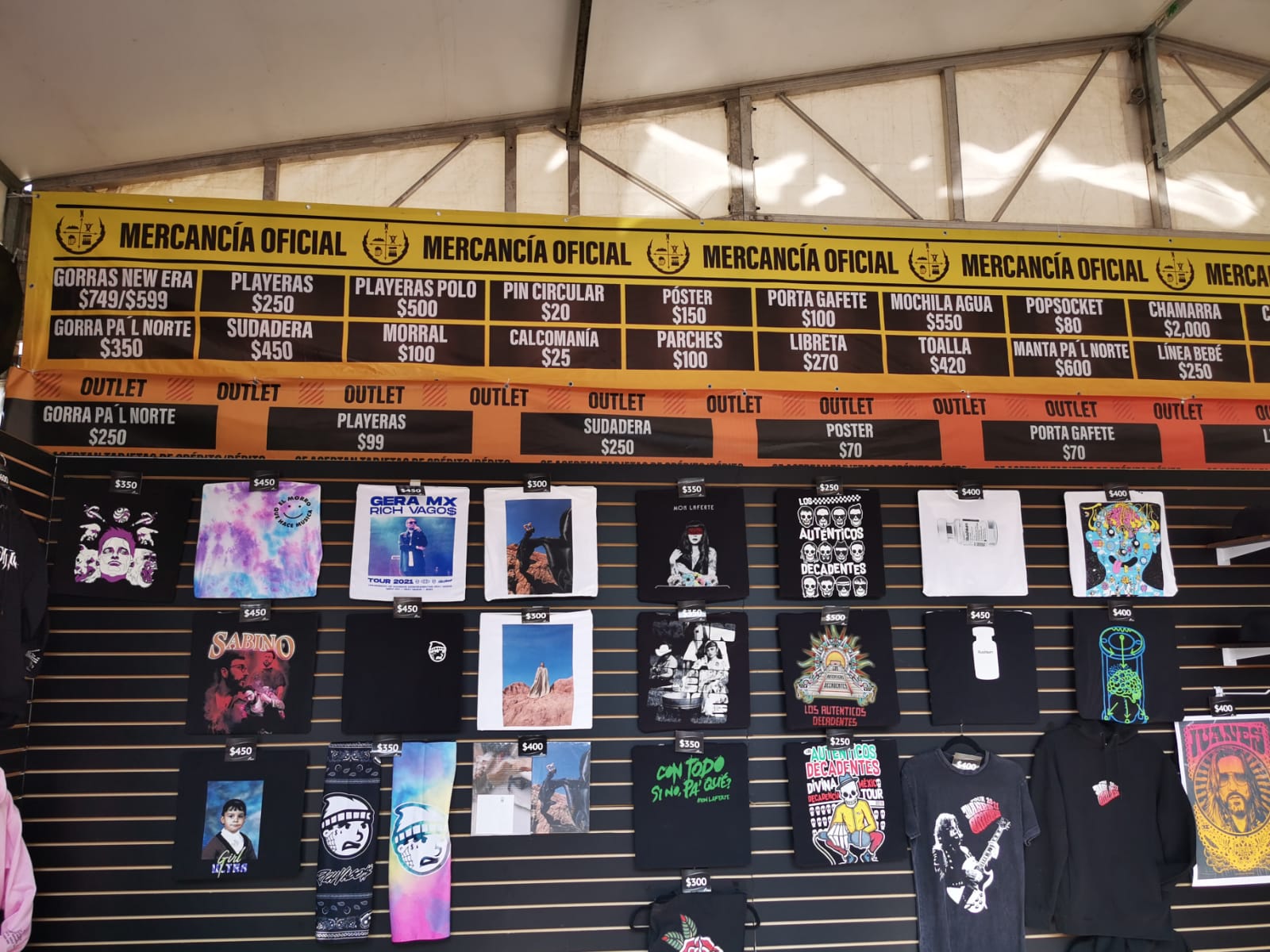 Precios de la merch en Pal Norte 2021