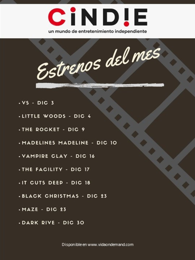 CINDIE estrenos streaming diciembre 2021