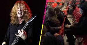 Dave Mustaine le regaló plumillas a niños en un show de Megadeth