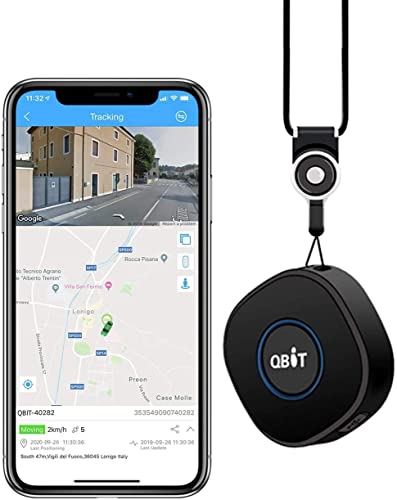 Mini Localizador GPS, QBIT Tracker GPS para Niño con Tracksolid App | Alarmas SOS | Geo-Fence | Sirena Alarma Rastreador para Ancianos Alzheimer Amnesia con SIM