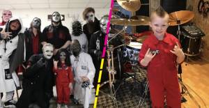 Conoce a Caleb Hayes, el niño rifado de 7 años que quiere ser baterista de Slipknot