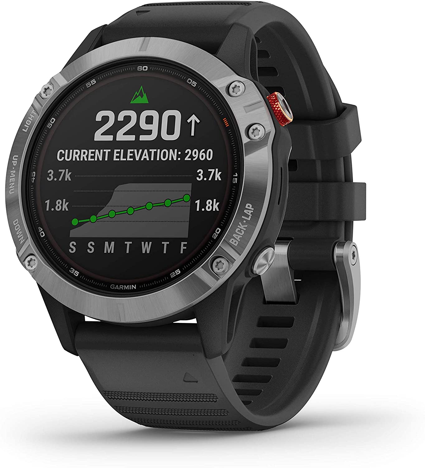 Garmin fēnix 6 Solar - Reloj multideporte avanzado con GPS y carga solar, Plateado con correa negra