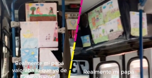 Ternura nivel: Chofer adorna su camión con los dibujos que hizo su hijo