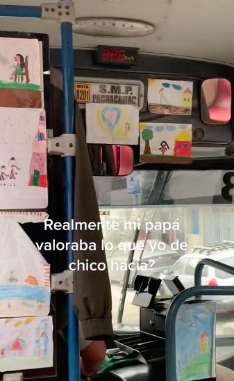 Ternura nivel: Chofer adorna su camión con los dibujos que hizo su hijo 