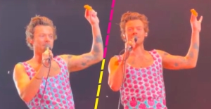 Le aventaron nuggets de pollo a Harry Styles en un show y así reaccionó