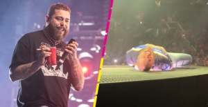 Post Malone se cayó en el escenario en pleno concierto y pues ouch