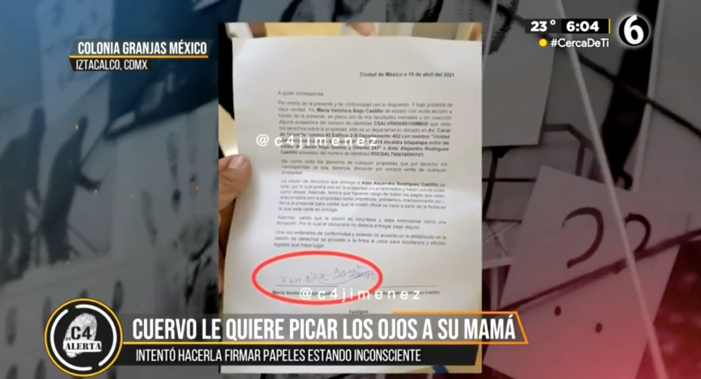 Pelea por los terrenos nivel: Sujeto entra a hospital para obligar a su mamá a firmar la herencia