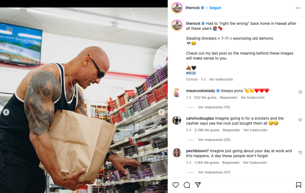 Dwayne Johnson regresó a un tienda donde robaba dulces en su juventud y así pagó su deuda