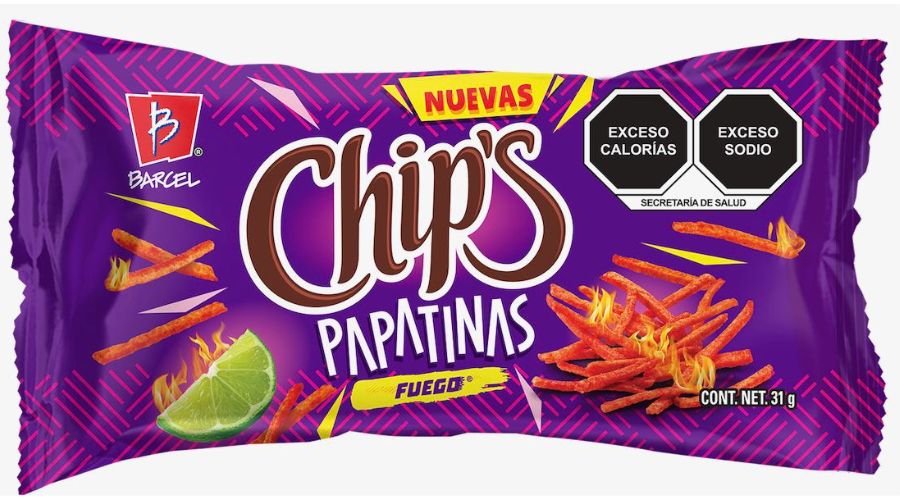 botanas con chips fuego