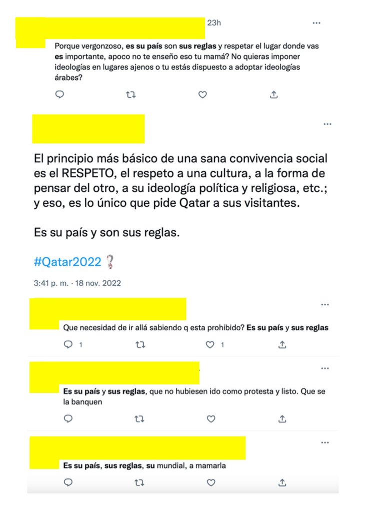 Es su pais, sus reglas tuits Qatar 2022