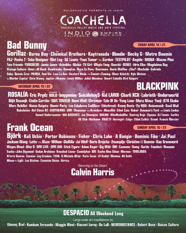 YouTube transmitirá el festival Coachella 2023 con contenido exclusivo y multiformato - lineup-de-coachella-2023-819x1024