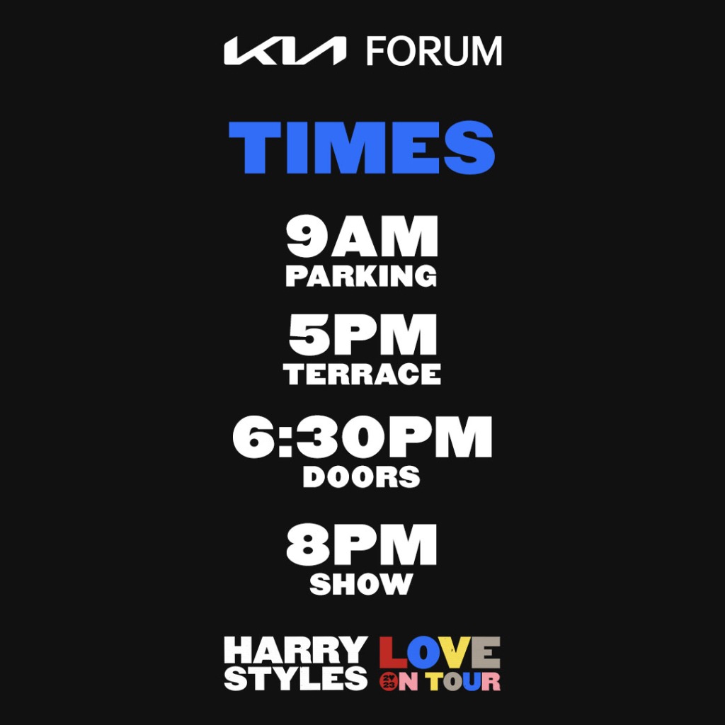 harry styles en los Ángeles Horarios