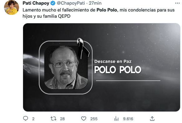 Así reaccionaron las redes sociales al fallecimiento de Polo Polo