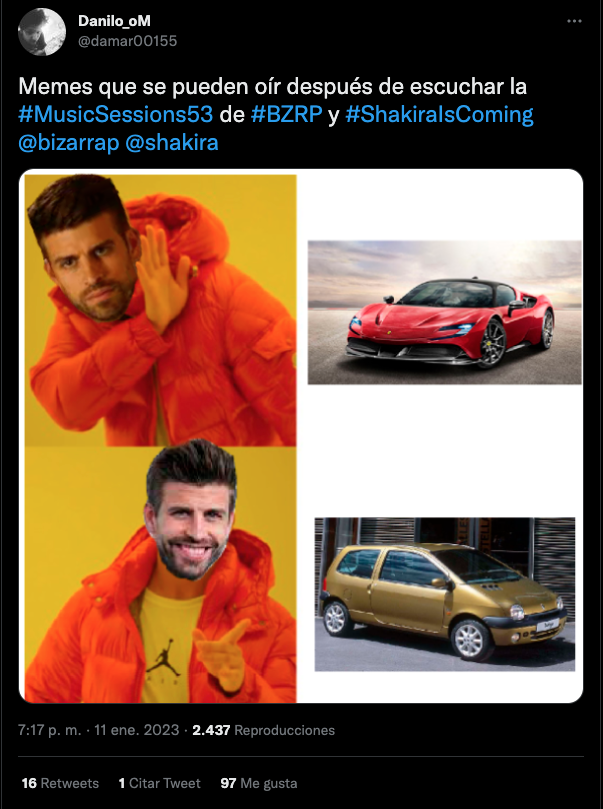 Saluditos a Piqué: Así los memes a la sesión de Bizarrap con Shakira