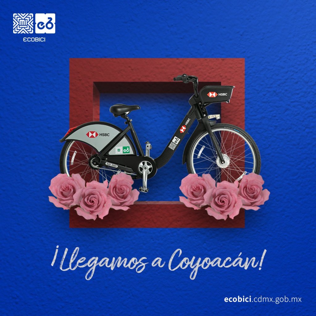 Anuncio de la llegada de ECOBICI a Coyoacán