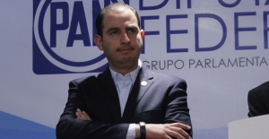 IXTAPAN DE LA SAL, ESTADO DE MÉXICO, 26ENERO2016.- Marko Cortes coordinador de los panistas en San Lázaro durante su segundo día de reunión plenaria.