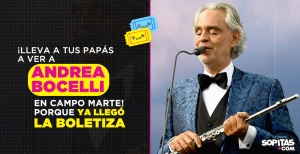 Ya llegó la boletiza para que lleves a tus papás a ver a Andrea Bocelli en el Campo Marte