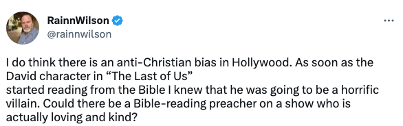 Rainn Wilson critica a 'The Last of Us' por su representación de la comunidad cristiana