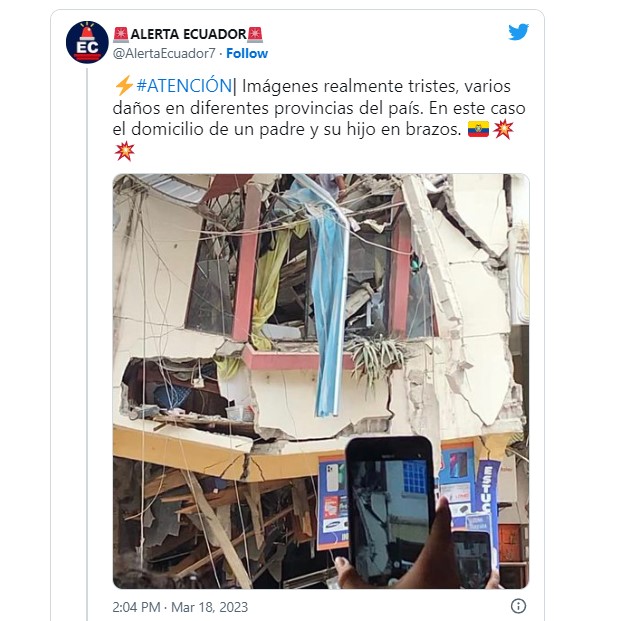 Fotos, videos y víctimas: Las imágenes y estragos del sismo en Ecuador