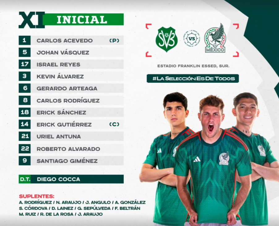 La primera alineación en la era de Diego Cocca con México