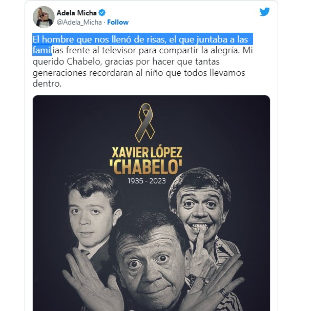 Las emotivas reacciones tras la muerte de Xavier López ‘Chabelo’