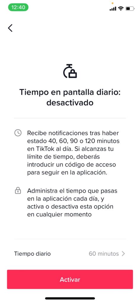 Captura de pantalla en TikTok