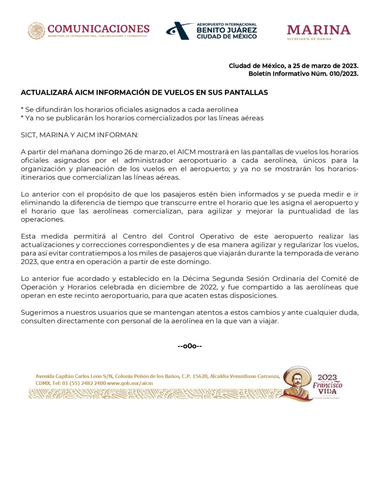 comunicado del AICM 