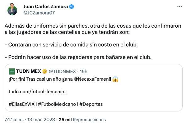 Necaxa femenil apoyos comidas y regaderas