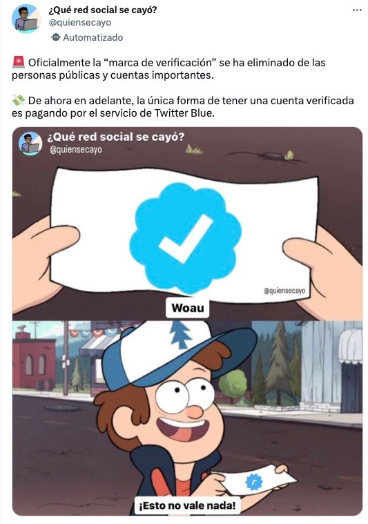 Memes de Twitter marcas de verificación eliminadas