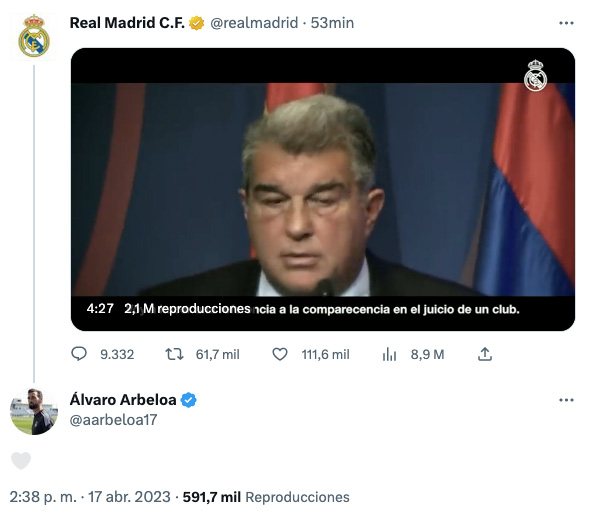 alvaro arbeloa real madrid respuesta laporta barca