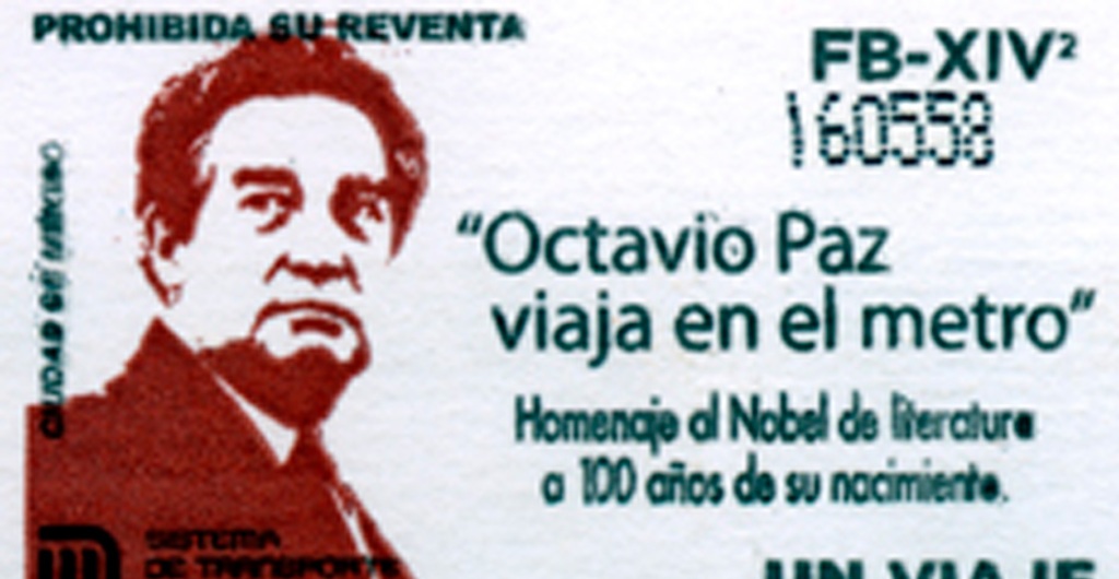 aniversario-octavio-paz-boleto-metro-cdmx