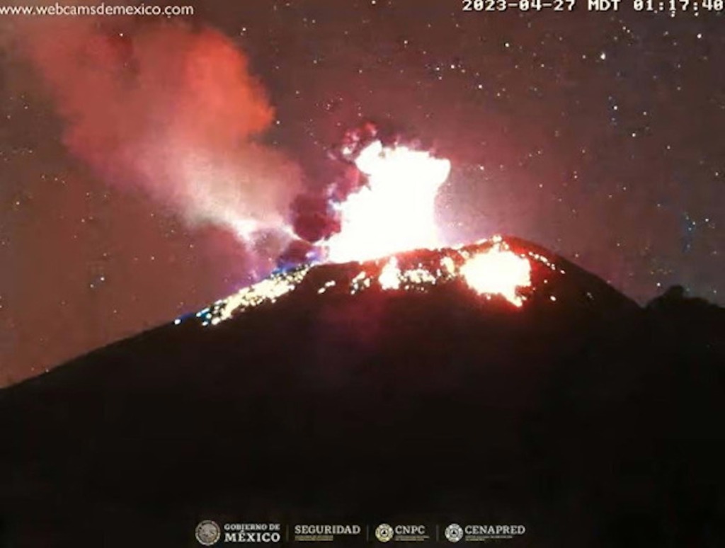 El semáforo de alerta volcánica del Popocatépetl