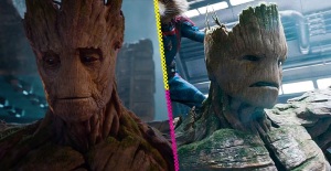 ¿Por qué Groot se ve distinto y dice eso al final de Guardians of the Galaxy'?