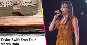 Fan vende botellas con agua de lluvia del concierto de Taylor Swift