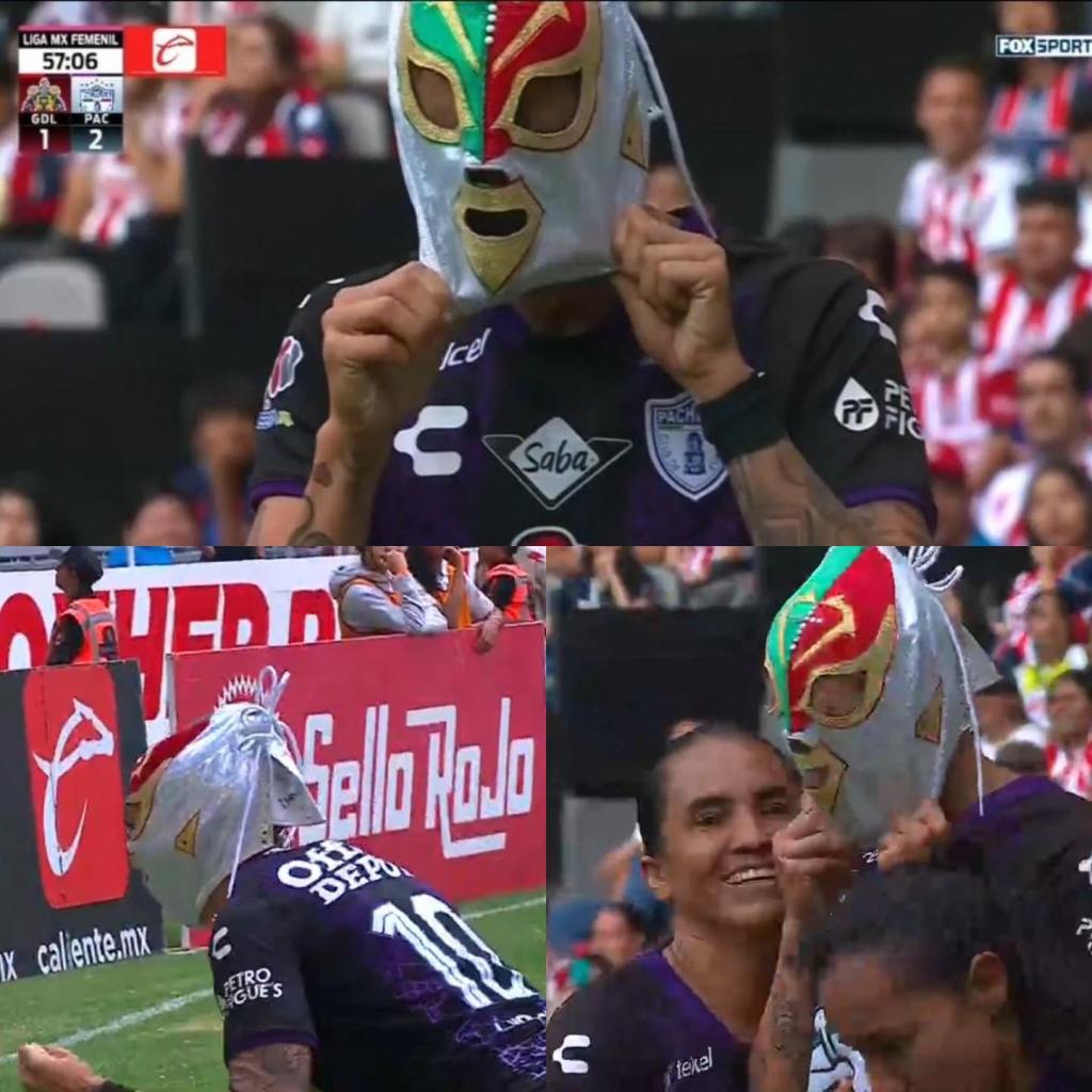 Jennifer Hermoso y su festejo de lucha libre en la Liga MX Femenil