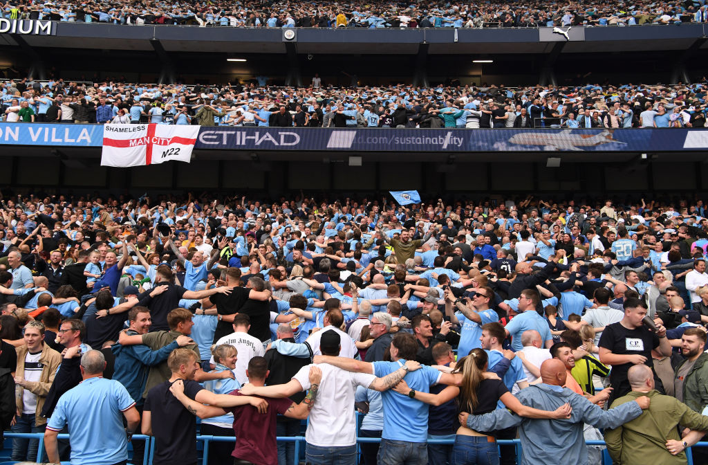 Así festejan los aficionados del Manchester City